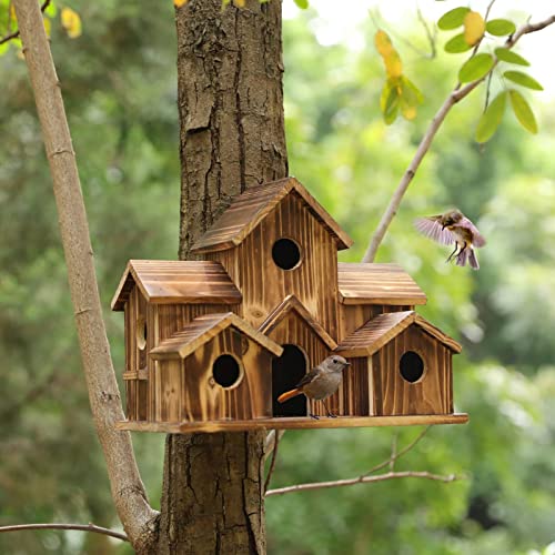 Handmade Wooden Bird House for Outdoor Backyard Decor Q128