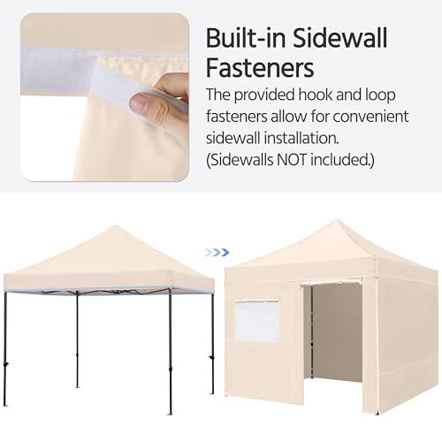 Heavy Duty Pop Up Canopy Tent 10x20 with Wheeled Carry Bag, White Q36763