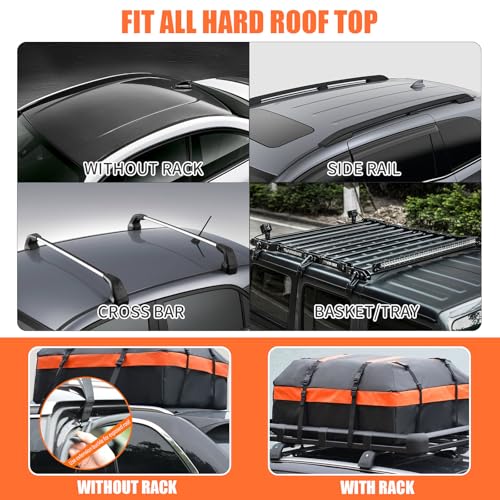 Car Rooftop Cargo Carrier Bag, 100% Waterproof Heavy Duty 840D, Includes Anti-Slip Mat and Storage Bag R270279
