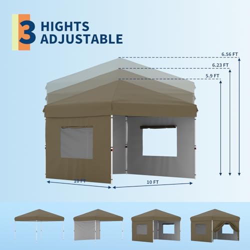 Pop Up Canopy Tent with Roller Bag, Adjustable Height U660