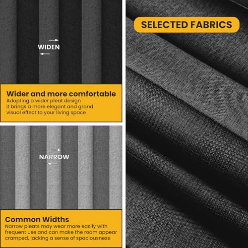 Blackout Accordion Room Divider Curtains with Ceiling Track for Bedroom Patio Sliding Door Q924855