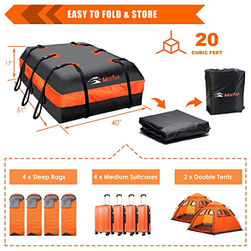 Car Roof Bag Waterproof 15 Cubic Feet for Cars with or without Rack H123285