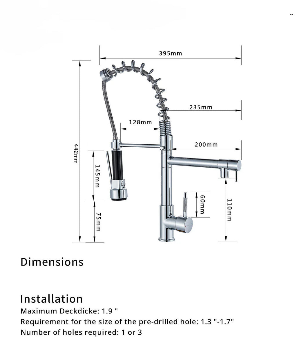 Commercial Kitchen Faucet with Pull Down Sprayer, Brushed Nickel R79827