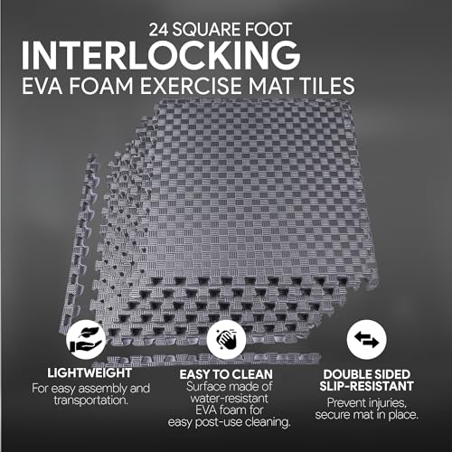 Puzzle Exercise Mat with EVA Foam Interlocking Tiles for MMA, Gymnastics and Home Gym H787