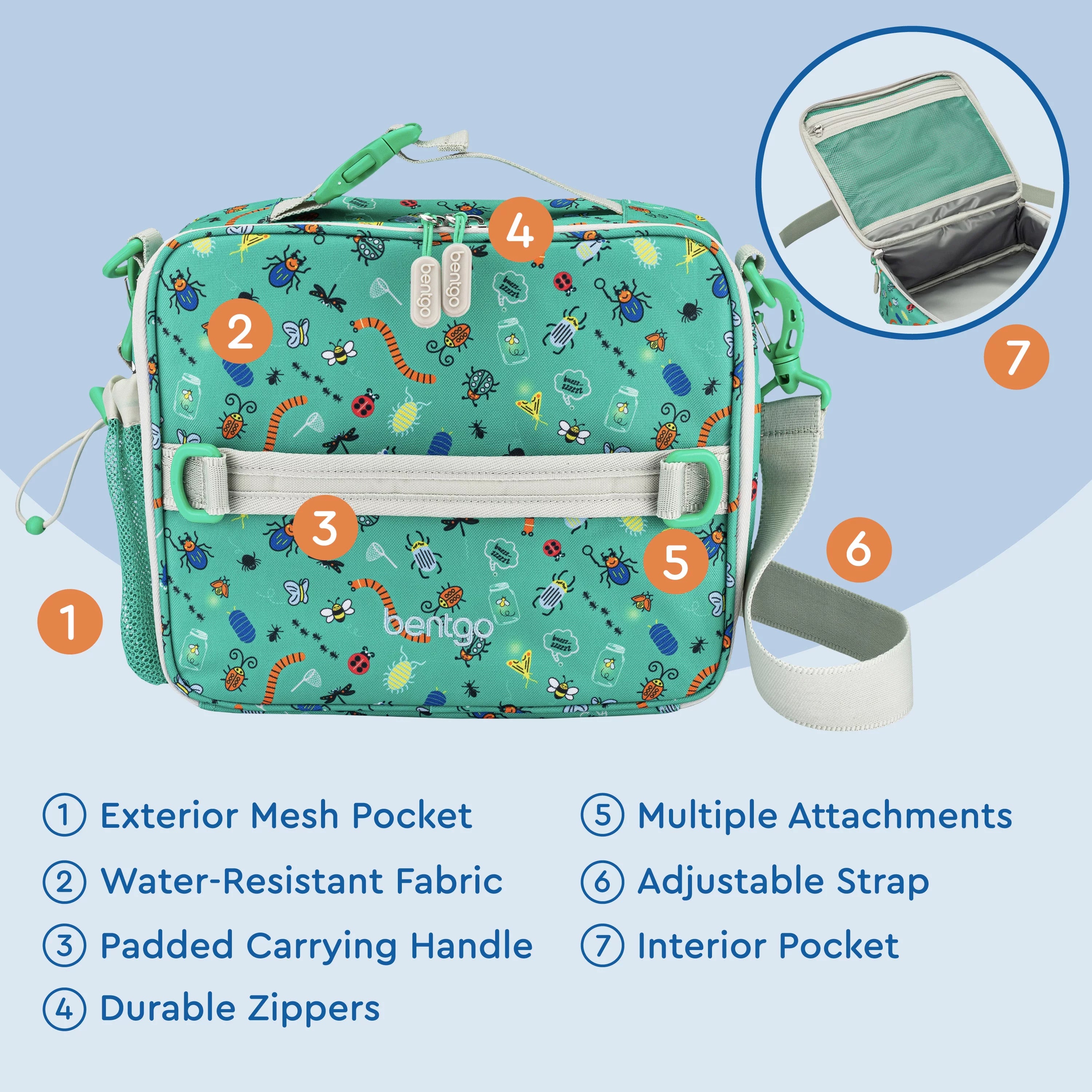 Kids Lunch Bag - Insulated, Water-Resistant, with Zippered Pockets W534886