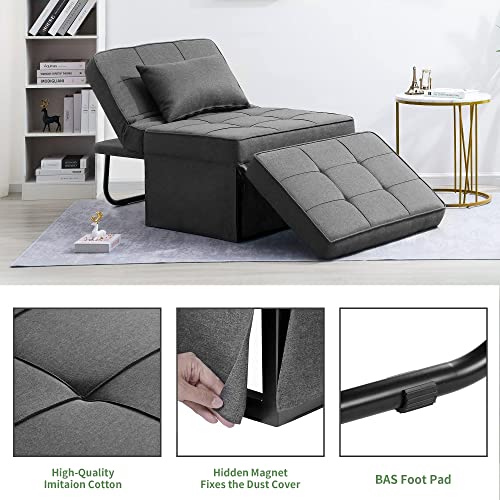 Folding Sofa Bed with Adjustable Backrest, Dark Grey Q8430