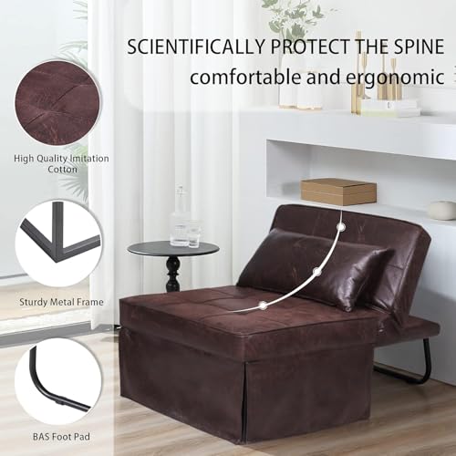 Folding Sofa Bed with Adjustable Backrest, Dark Grey Q8430
