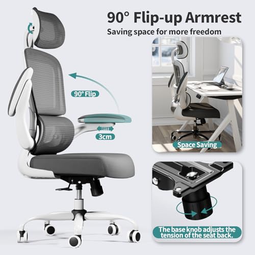 Ergonomic Mesh Office Chair with Wheels, High Back, 330 LBS Capacity A84765