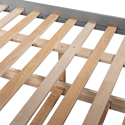 Twin Over Full Bunk Bed with Slide and Stairs for Kids I642