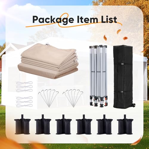 Pop up Canopy Tent 10x20ft Waterproof with Roller Bag B932