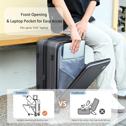 Expandable Hardside Carry-On Luggage with Spinner Wheels and TSA Lock Y87100