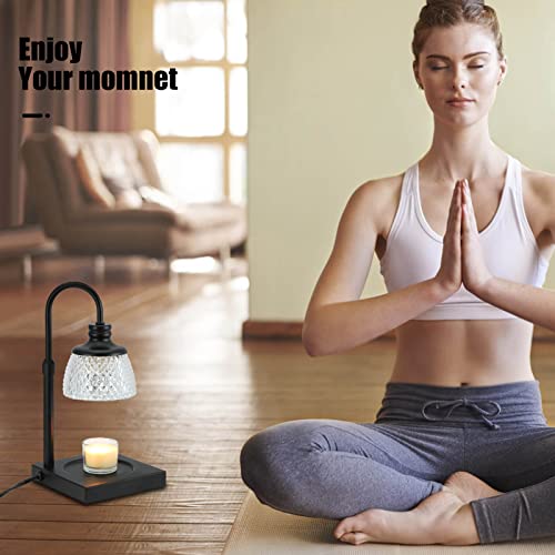 Candle Warmer Lamp with Dimmer, Height Adjustable, 2 Bulbs, Black D658