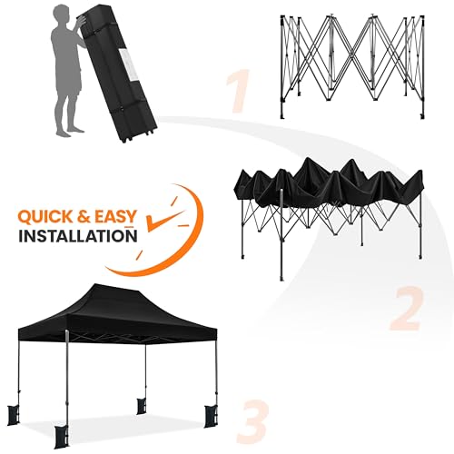 Heavy Duty Pop Up Canopy Tent 10x20 with Wheeled Carry Bag, White Q36763