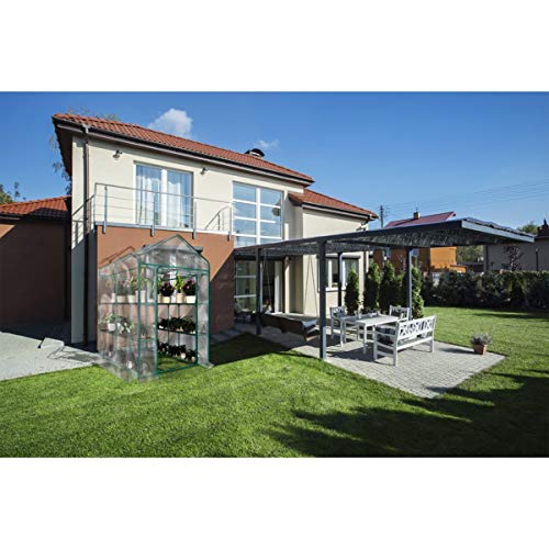 4 Tier Mini Greenhouse with Locking Wheels and PVC Cover G459030