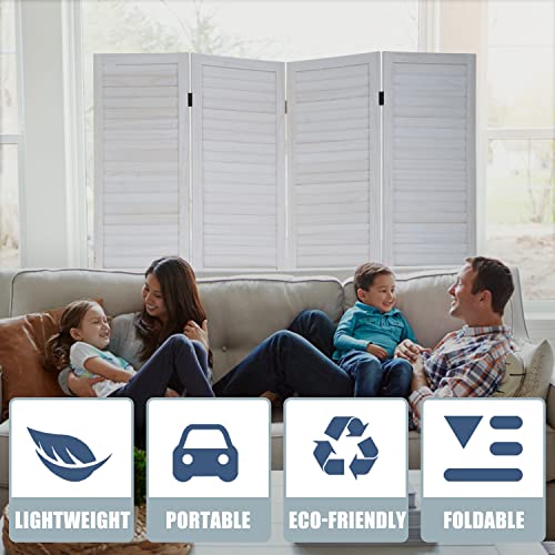 6 Panel Wood Room Divider Privacy Screen Freestanding White U13428