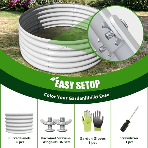 Galvanized Raised Garden Bed Oval Metal Planter Box for Vegetables Flowers U63502
