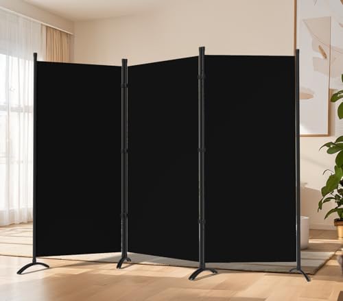 4 Panel Folding Room Divider Privacy Screen with Steel Frame F2996
