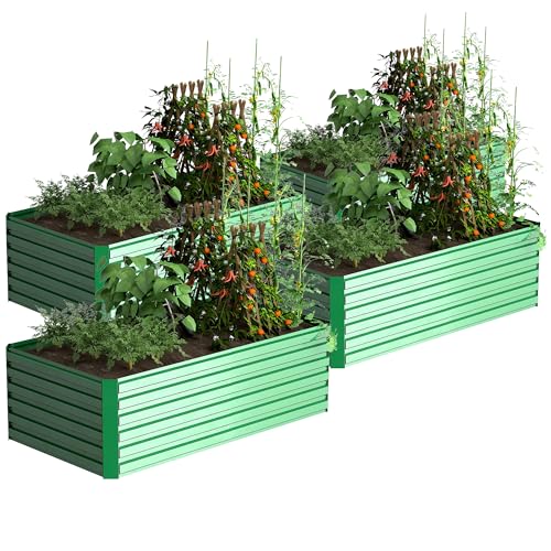 Galvanized Raised Garden Bed 8x4x2ft, Large Metal Planter Box for Outdoor Vegetables, Flowers & Herbs D2106