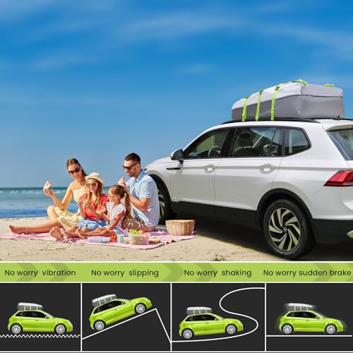 Car Roof Bag Cargo Carrier 20 Cubic, Waterproof with Strap and Anti-Slip Mat O493