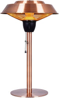 Star Patio Electric Patio Heater, Outdoor Heater, 1500W Infrared Heater with Brush Copper Finished, Tip-Over Protection, Electric Tabletop Heater, IP44 Waterproof, STP1566-CT-B