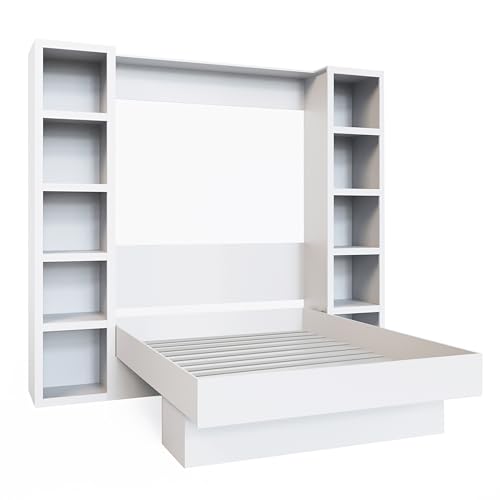 Queen Murphy Wall Bed with Two Bookshelves Z468