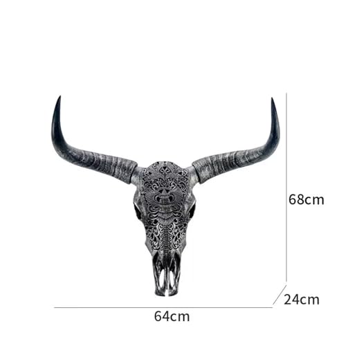 Faux Cow Skull Wall Decor with Long Horns Y281