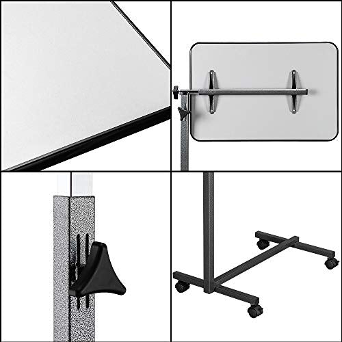 Tilting Overbed Table with Wheels and Brake, Adjustable Bedside Table R378751