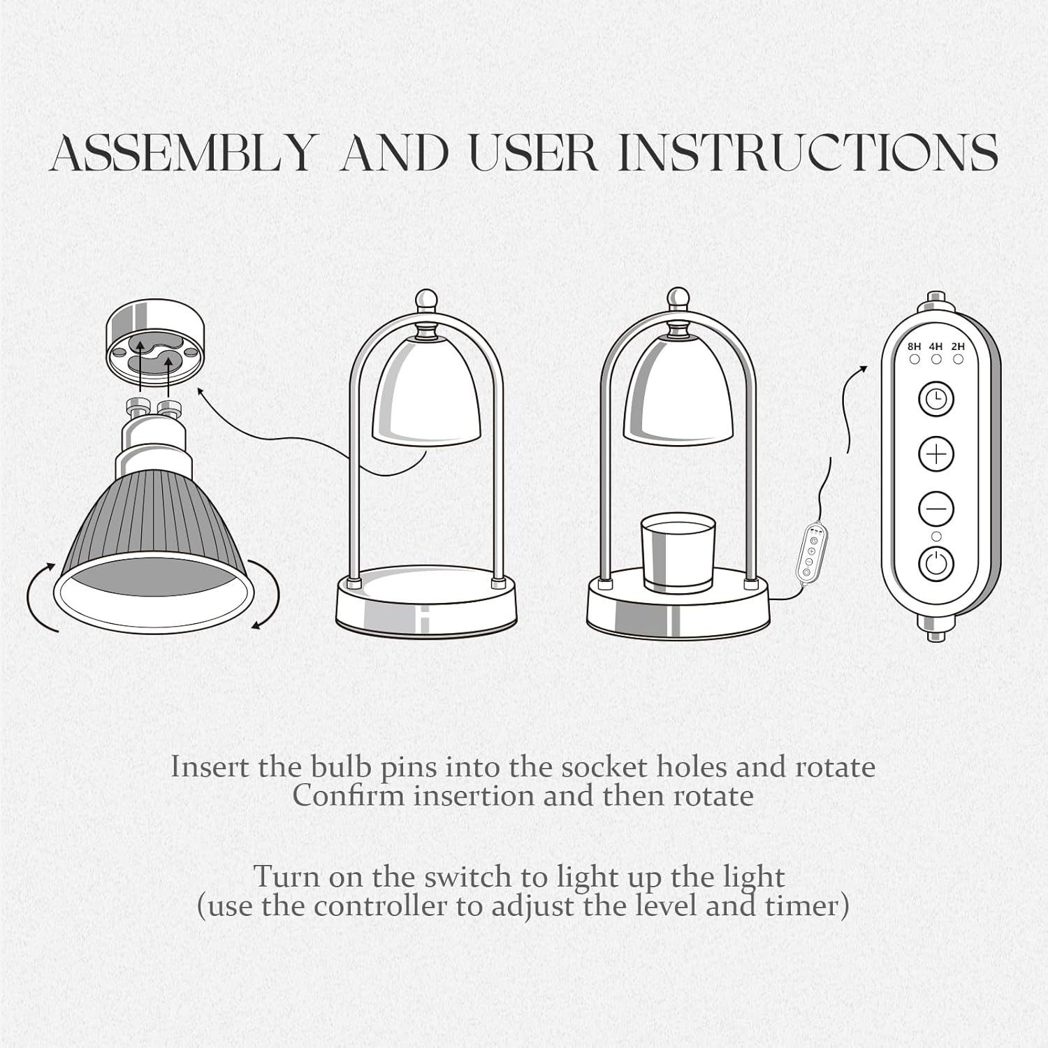 Candle Warmer Lamp with Timer, Dimmable, Auto Shut Off, 2 Bulbs U87647