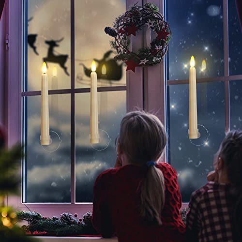 Flameless Taper Candles with Remote & Timer, 8 Inch Warm White, Battery Operated R444