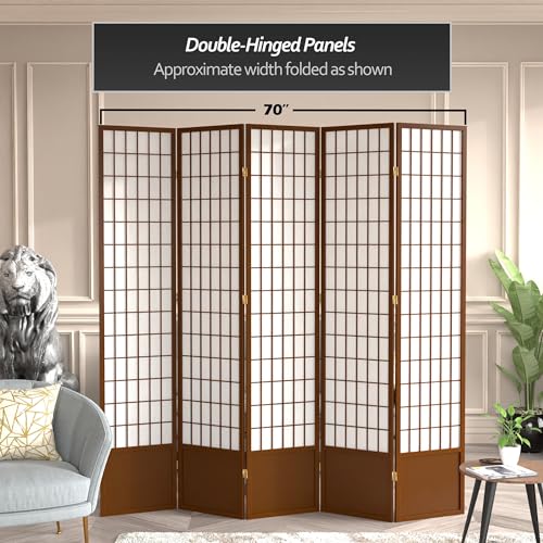 7 ft. Tall Window Pane Shoji Screen Room Divider, 3 Panels, White S15216