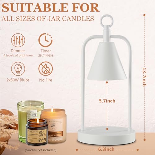 Candle Warmer Lamp with Timer, Dimmable Wax Melter for Home Decor Q251247