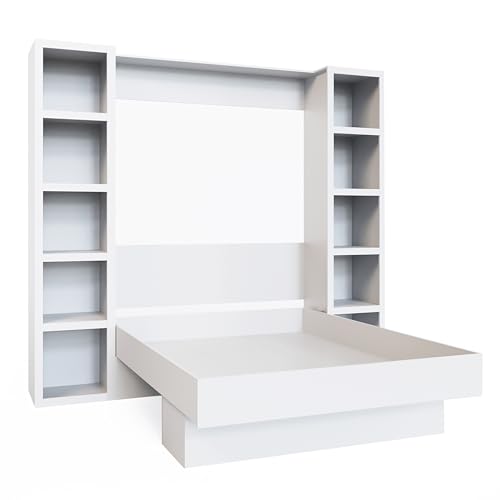 Queen Murphy Wall Bed with Two Bookshelves Z468