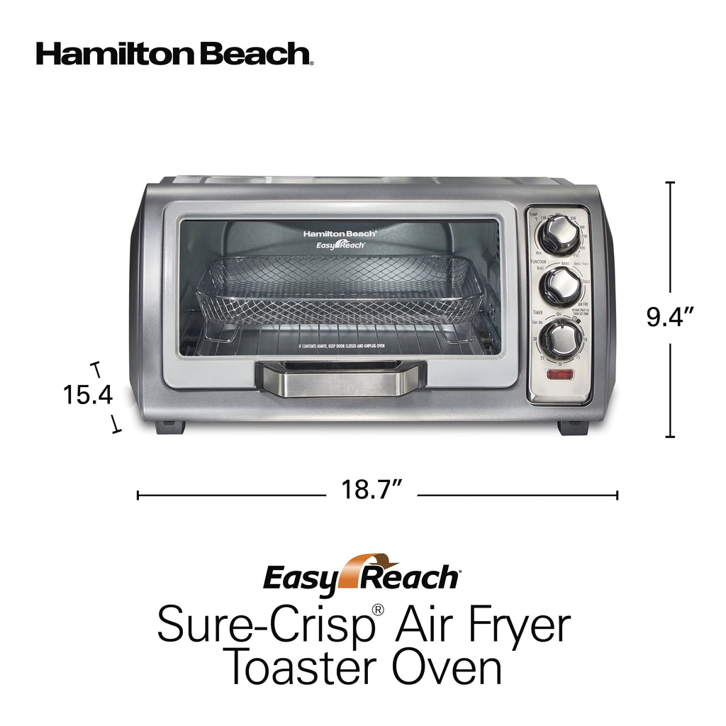 Air Fryer Toaster Oven with Easy Reach Door, 6 Slice Capacity, Stainless Steel M561918