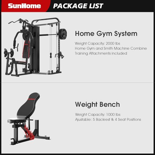 Multifunction Home Gym System with 138LB Weight Stack K907385