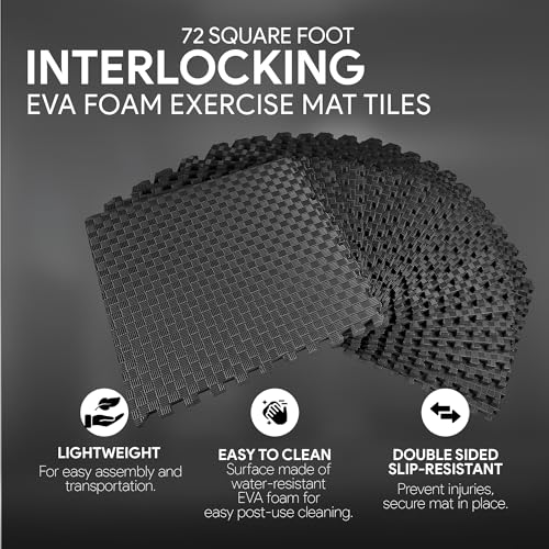 Puzzle Exercise Mat with EVA Foam Interlocking Tiles for MMA, Gymnastics and Home Gym H787