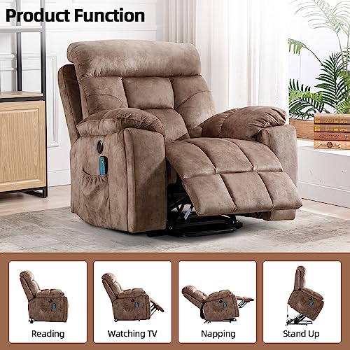 Large Power Lift Recliner Chair with Massage and Heat for Elderly Big and Tall People W6159
