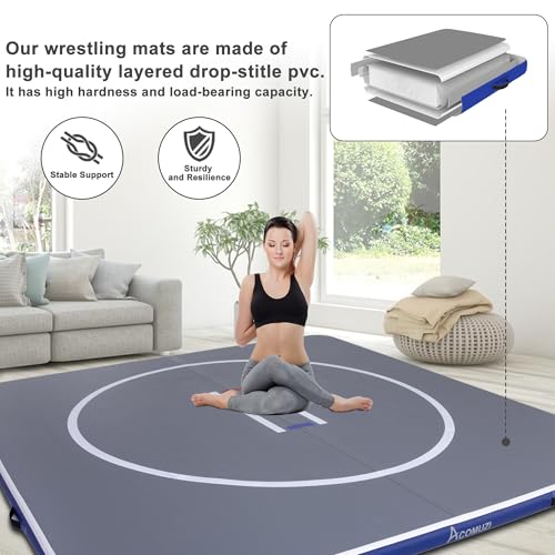 Inflatable Wrestling Mat 10FT/5FT, Portable Training Mat for Home H18741