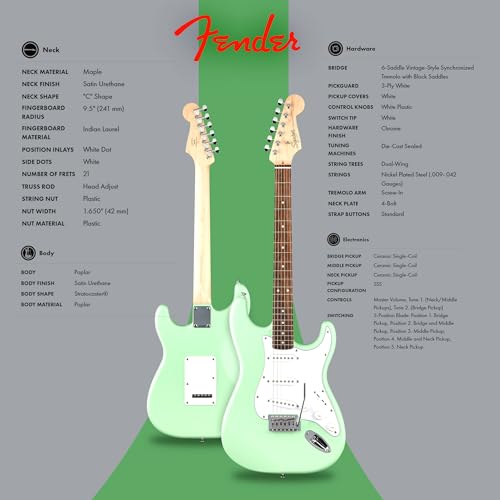 Stratocaster Electric Guitar Bundle with Amplifier, Gig Bag, Strap, Cable, Picks, and DVD F102