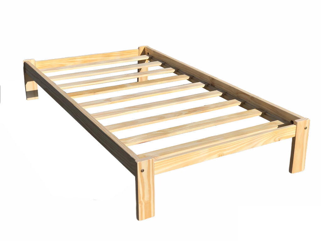 Twin Size Solid Pine Wood Platform Bed R403540