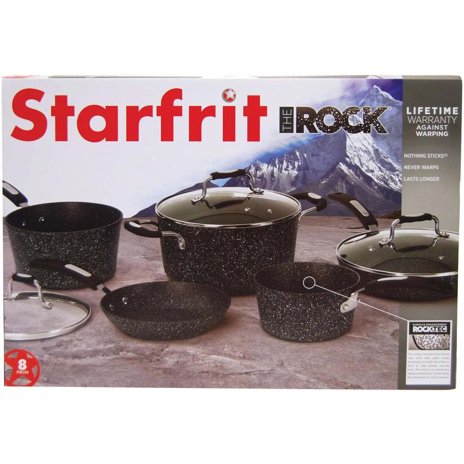 9-Piece Cookware Set with Bakelite Handles, Black A56029
