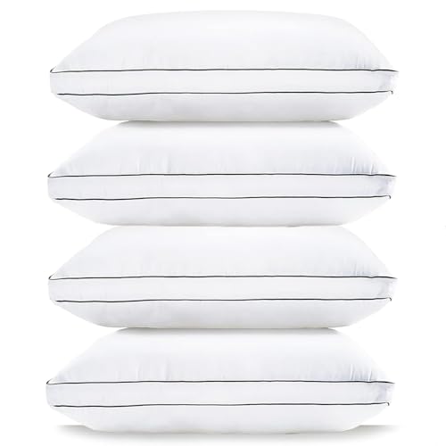 Bed Pillows King Size Set of 2 - Soft Gusseted Pillow for Sleepers Z7784