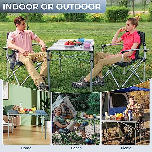 Folding Camping Table Aluminum Roll Up Portable Picnic Table Q486920