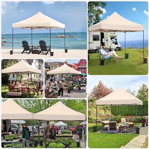 Heavy Duty Pop Up Canopy Tent 10x20 with Wheeled Carry Bag, White Q36763