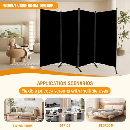 Room Divider Screen 3 Panel Folding Partition with Metal Frame, Grey N348