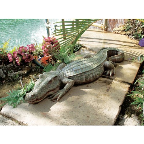 Swamp Beast Lawn Alligator Crocodile Outdoor Garden Statue, 37 Inches Long A220