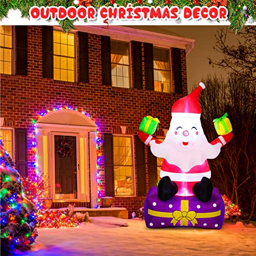 Inflatable Santa Claus with Gift Boxes Outdoor Christmas Yard Decoration J156