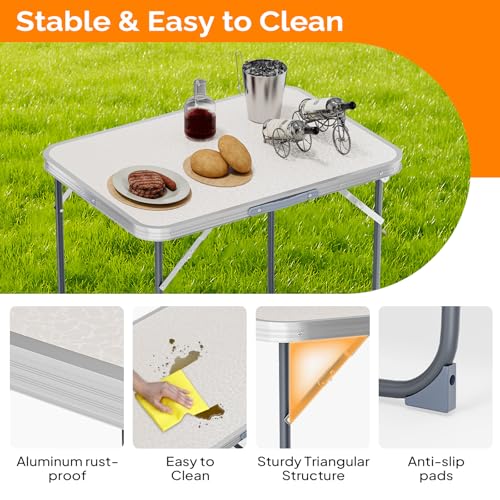3ft Aluminum Folding Camping Table with Carrying Handle O3096