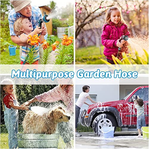 Expandable Garden Hose with Metal Fittings and 10-Function Nozzle T300884