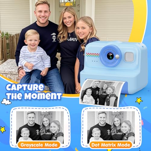 Kids Instant Print Camera 1080P HD with 3 Rolls Paper & 32GB Card U8422