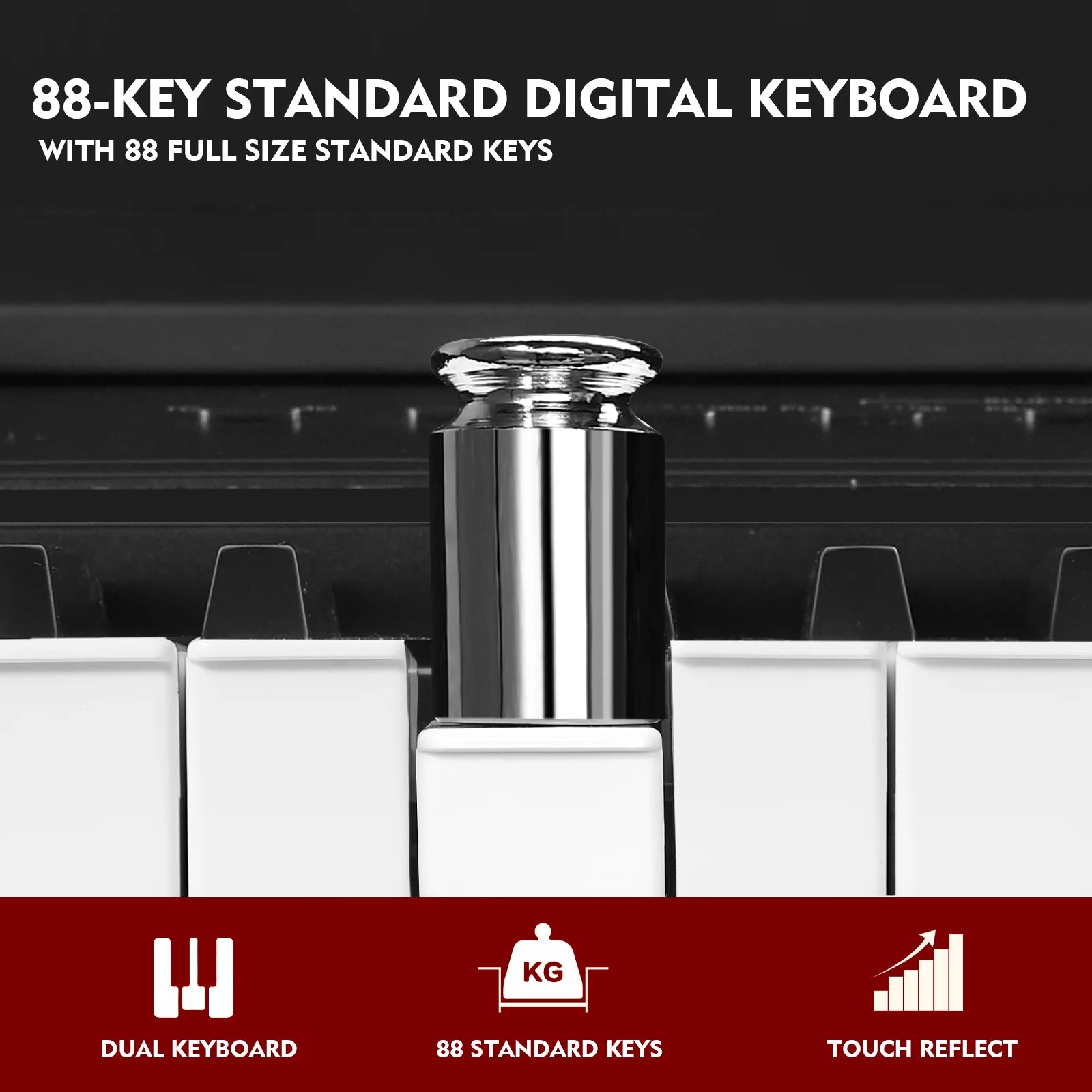 88-Key Digital Piano Weighted Keyboard with Stand, Bluetooth, Pedal, Bag N29665